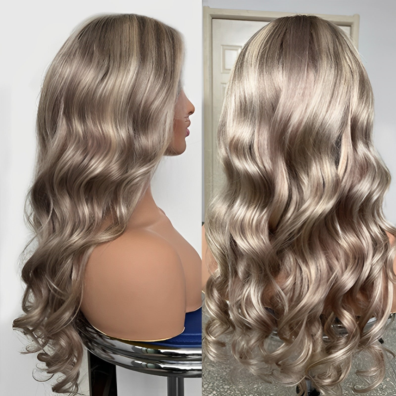 Gluna Hair Blonde Highlight 18/613 Clored Straight Lace Front Human Hair Wigs