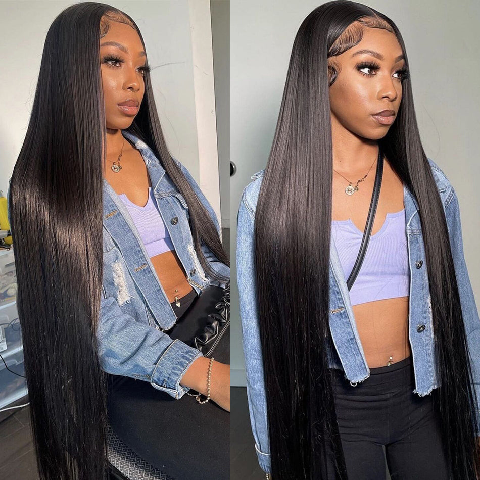 42" Gluna Hair Lace Frontal Wig Virgin Hair Unprocessed Human Hair 1Piece