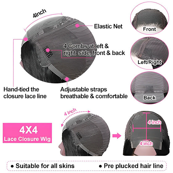 Gluna Glueless Breathable Open Cap Air Wig 4x4/5x5 Jerry Curly Lace Closure Wigs  Human Virgin Hair Pre Plucked With Natural Baby Hair