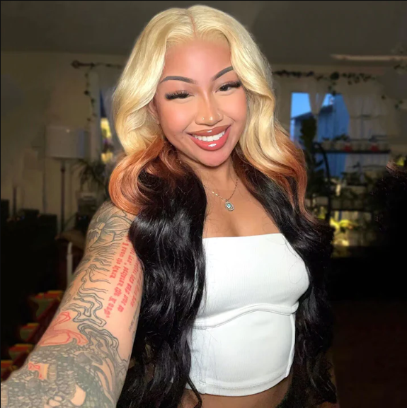 Gluna Hair Blond Brown Black Ombre 3 Tone Shades Human Hair Lace Wigs Natural Hairline