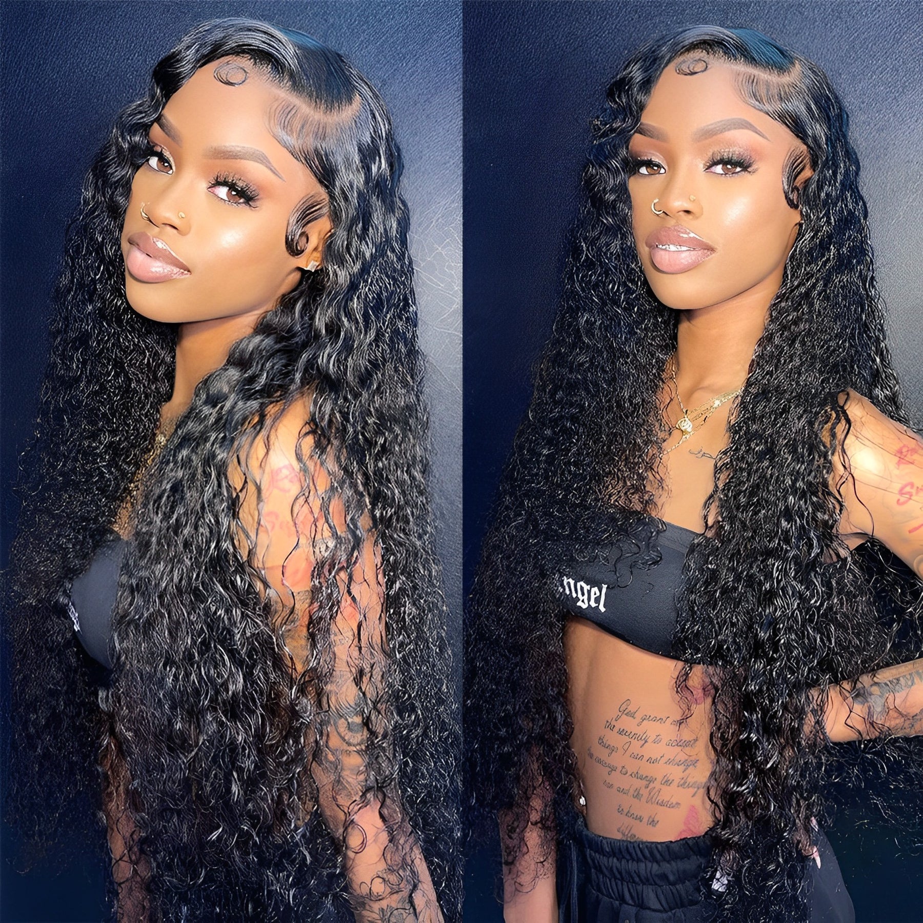 42" Gluna Hair Lace Frontal Wig Virgin Hair Unprocessed Human Hair 1Piece