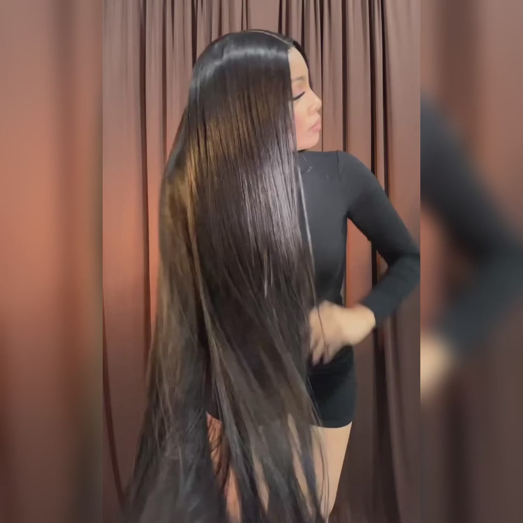 42" Gluna Hair Lace Frontal Wig Virgin Hair Unprocessed Human Hair 1Piece
