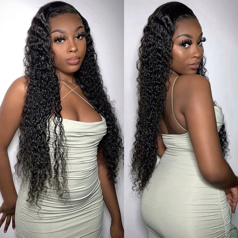 Gluna 13x4 HD Lace Frontal Wigs Water Wave Human Hair Healthy Virgin Hair Pre Plucked With Natural Baby Hair For Women