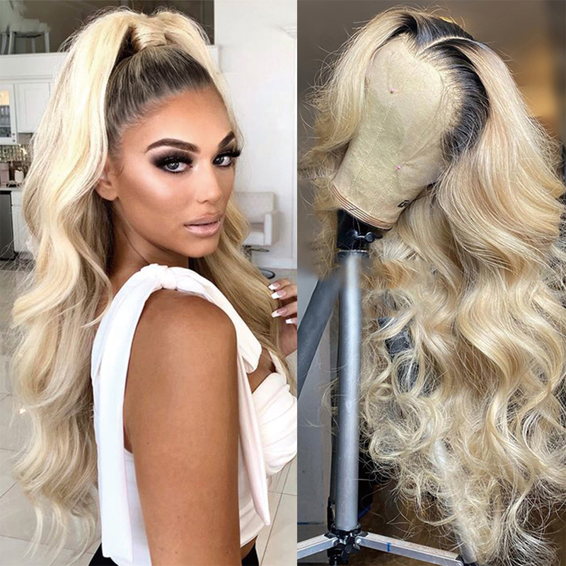 Gluna 13×4  Lace Frontal 5x5 4x4 Lace Closure Wig 1B/613 Blonde Color Body Wave Human Virgin Hair Pre Plucked With Natural Baby Hair