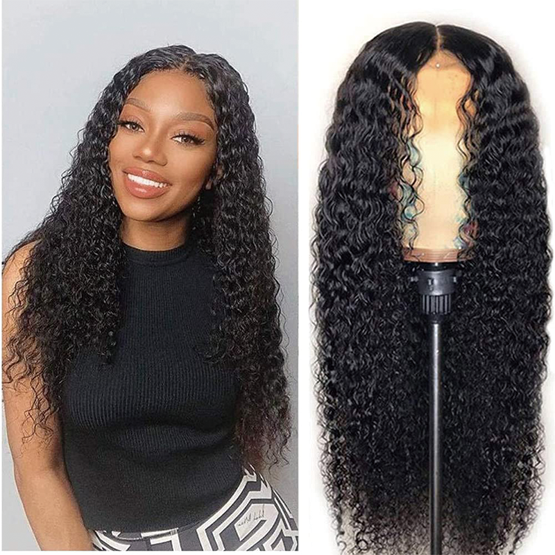 T Part 13x4x1 Water Wave Lace Front Wigs for Black Women, T Shape Middle Part 13x4x1 Lace Frontal Wigs 150 Density Brazilian Virgin Unprocessed Human Hair Wet and Wavy Natural Color