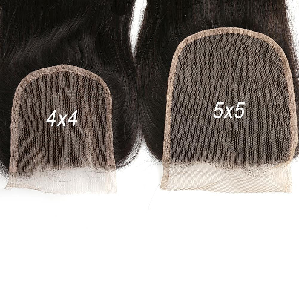Gluna Hair Brazilian Water Wave Deep Partig 5x5 Lace Closure Free Part Middle Part Virgin Human Hair Lace Closures