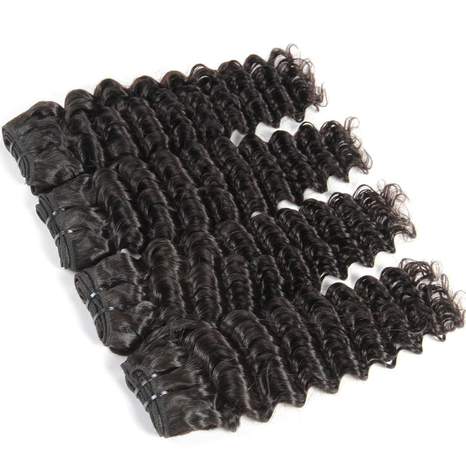 Gluna Hair Deep Curly Hot 8A/10A 1 Bundle 100% Virgin Human Hair Extension Weave Natural Color Hair Weft