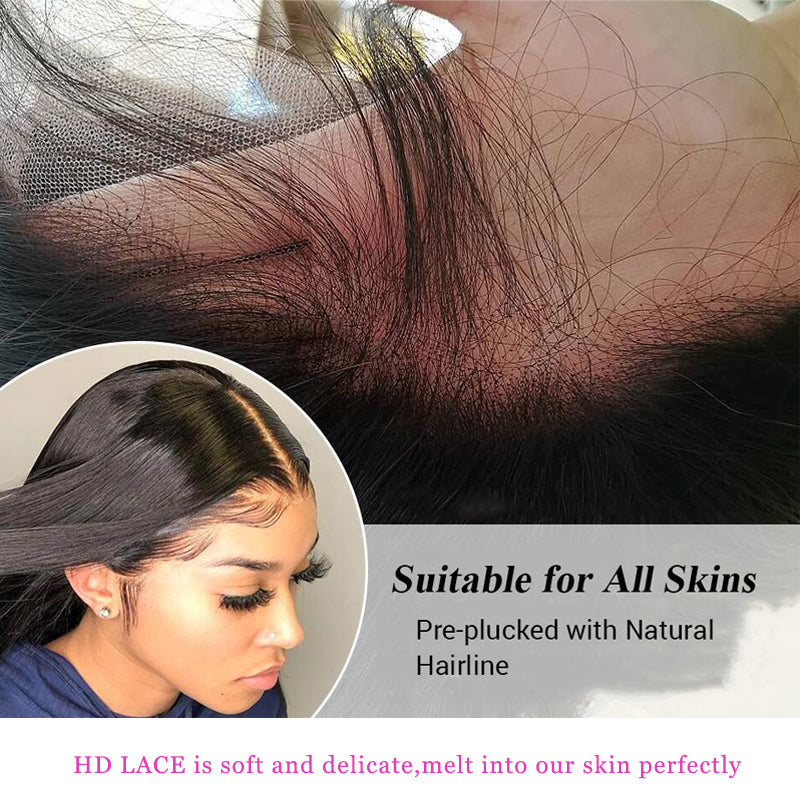 Gluna Water Wave HD Lace Frontal 13x6 13x4 5x5 4x4 Inches HD Lace Frontal Closure Natural Color 100% Virgin Human Healthy Hair
