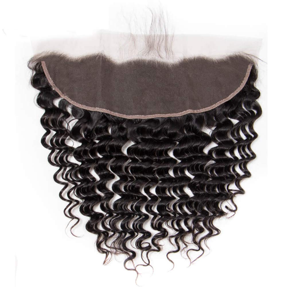 Free Shippng Gluna Hair 8A Grade Deep Wave Virgin Hair 3Bundles With Frontal 100% Human Hair Extension Natural Black