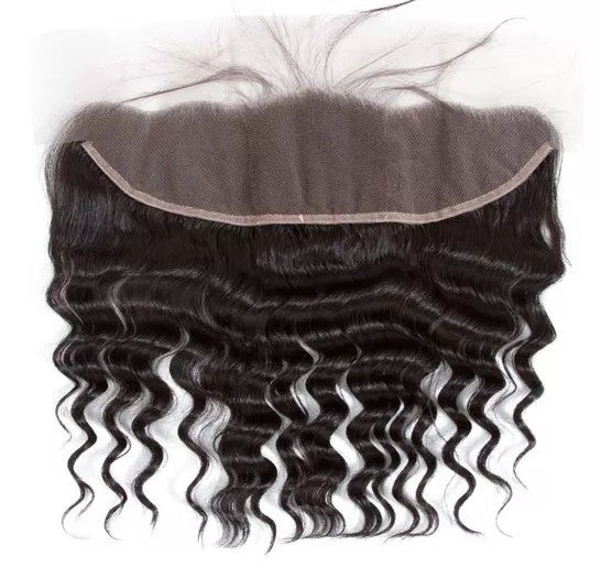 Free Shippng Gluna Hair 8A Grade Loose Deep Wave Virgin Hair 3Bundles With Frontal 100% Human Hair Extension Natural Black