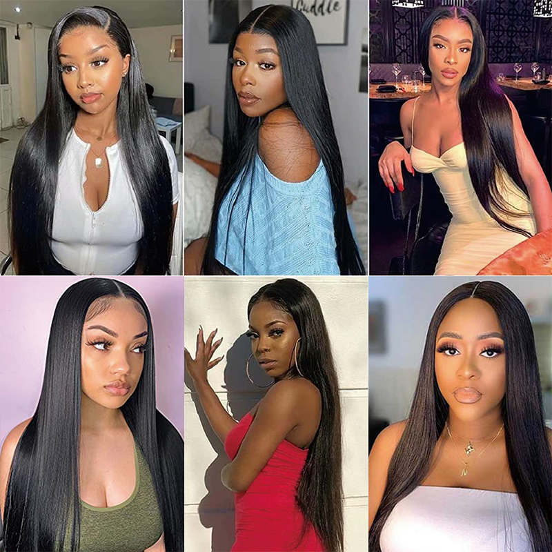 Gluna 13x4 HD Lace Frontal Wigs Silk Straight Human Hair Healthy Virgin Hair Pre Plucked With Natural Baby Hair For Women