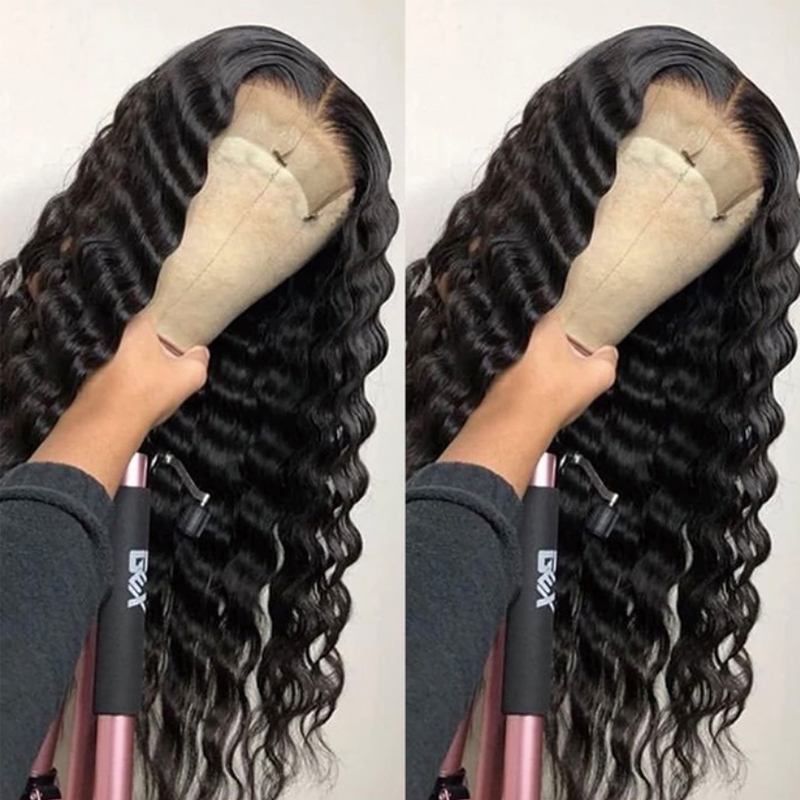 Gluna 13x4 Lace Frontal Wigs Loose Deep Human Hair Healthy Virgin Hair Pre Plucked With Natural Baby Hair For Women