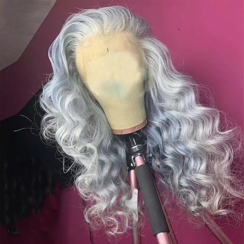 Gluna Grey Color Lace Front Wig Human Hair Wigs For Women Body Wave Wig Virgin Transparent Lace Wigs