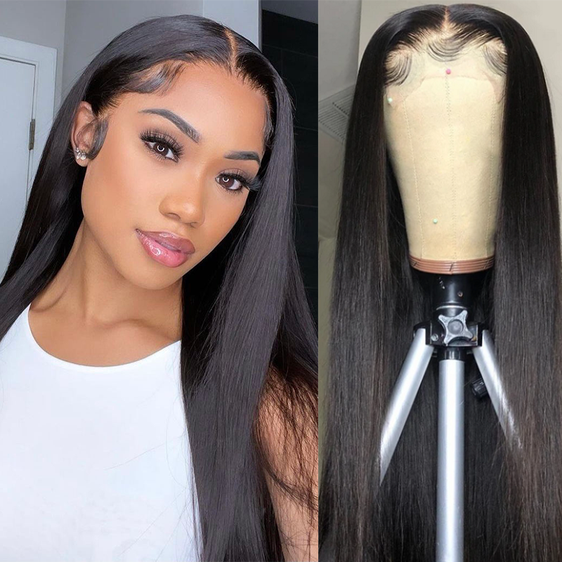 Gluna 13x4 HD Lace Frontal Wigs Silk Straight Human Hair Healthy Virgin Hair Pre Plucked With Natural Baby Hair For Women