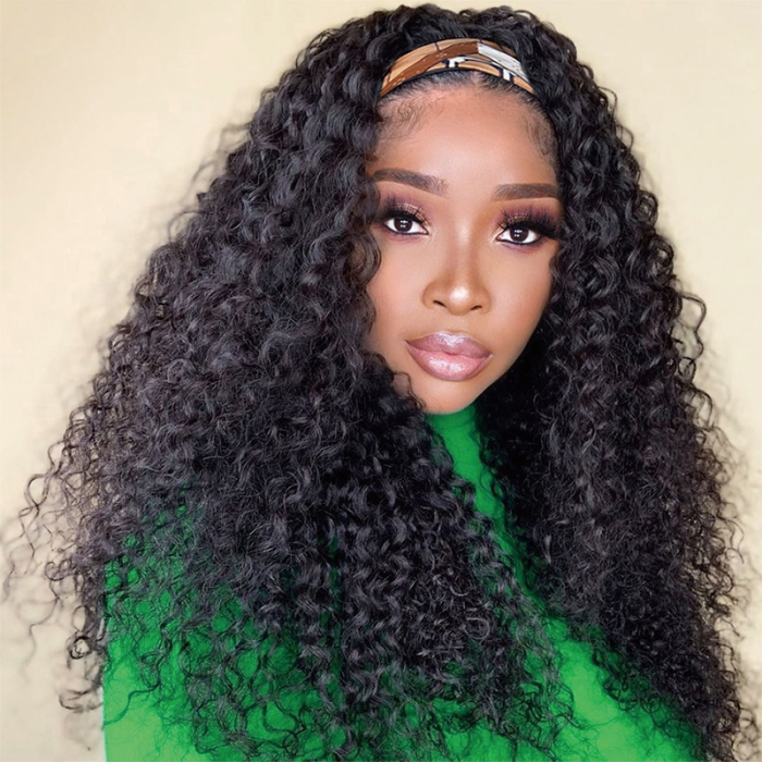 Gluna Hair Water Wave Headband Wig Virgin Human Hair Wigs For Black Women