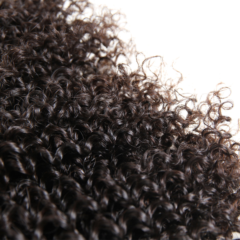 Free Shippng Gluna Hair 8A Grade Kinky Curly Virgin Hair 3Bundles With Frontal 100% Human Hair Extension Natural Black