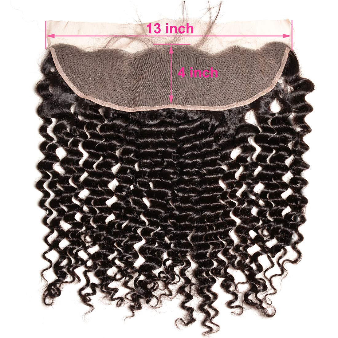 Gluna Brazilian Deep Curly Lace Frontal 13x6 13×4 Free Part Natural Color 100% Virgin Human Hair