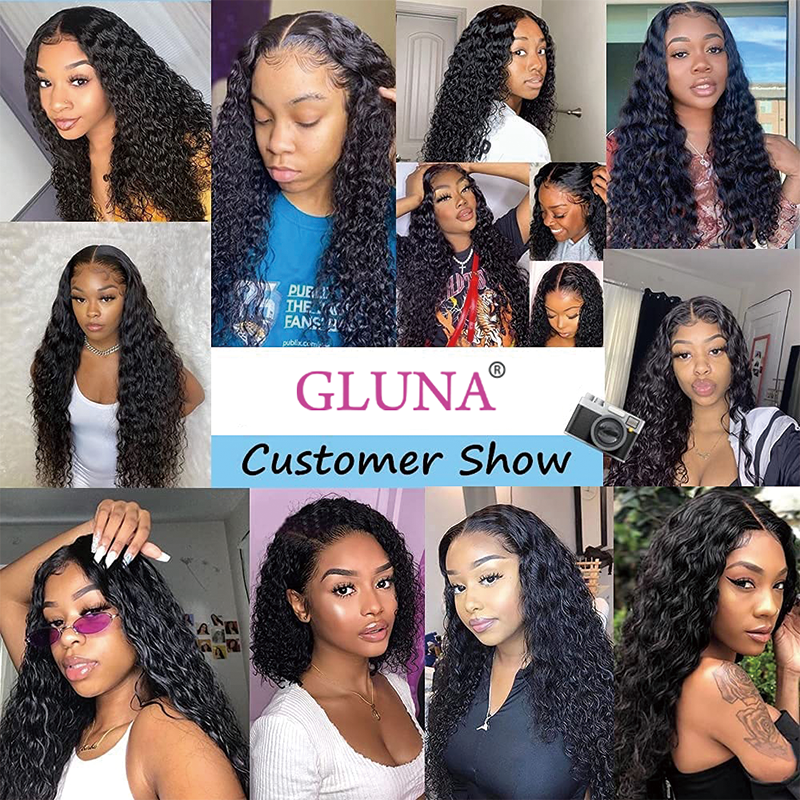 Water Wave Human Hair Wig Brazilian T Part Curly Lace Front wig HD Transparent Lace Front Wigs Human Hair Pre Plucked with Baby Hair 4x4x0.5 T Part water wave lace front wigs human hair