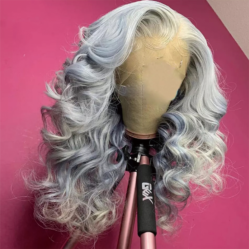 Gluna Grey Color Lace Front Wig Human Hair Wigs For Women Body Wave Wig Virgin Transparent Lace Wigs