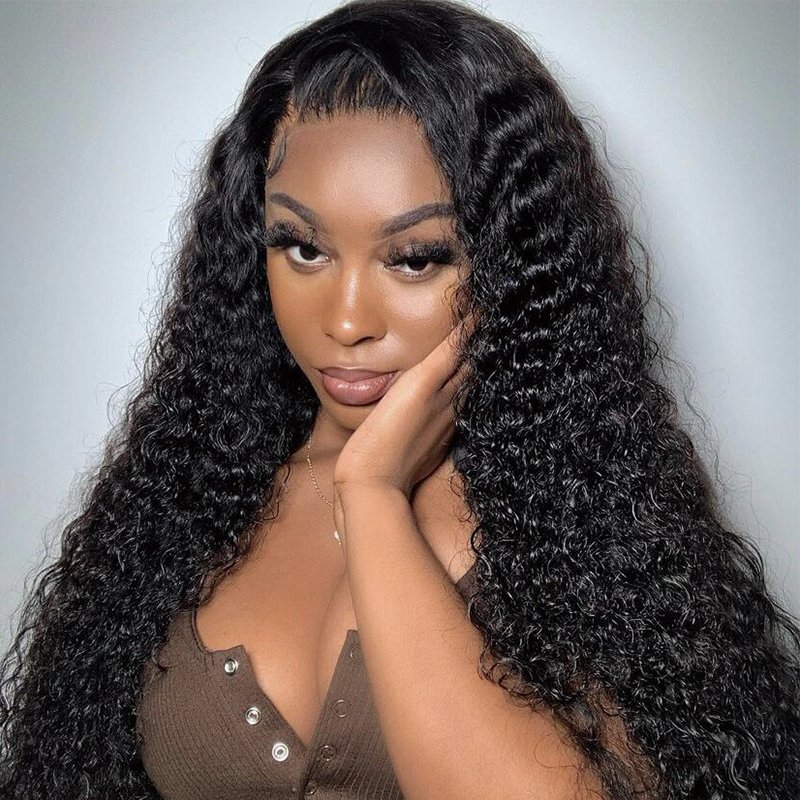 Gluna 13x4 HD Lace Frontal Wigs Water Wave Human Hair Healthy Virgin Hair Pre Plucked With Natural Baby Hair For Women