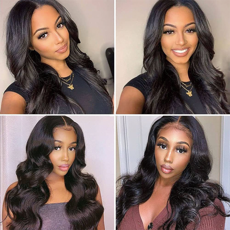 Gluna 4x4/5x5 Lace Closure Wigs Body Wave Hair Human Hair Healthy Virgin Hair Pre Plucked With Natural Baby Hair For Wome