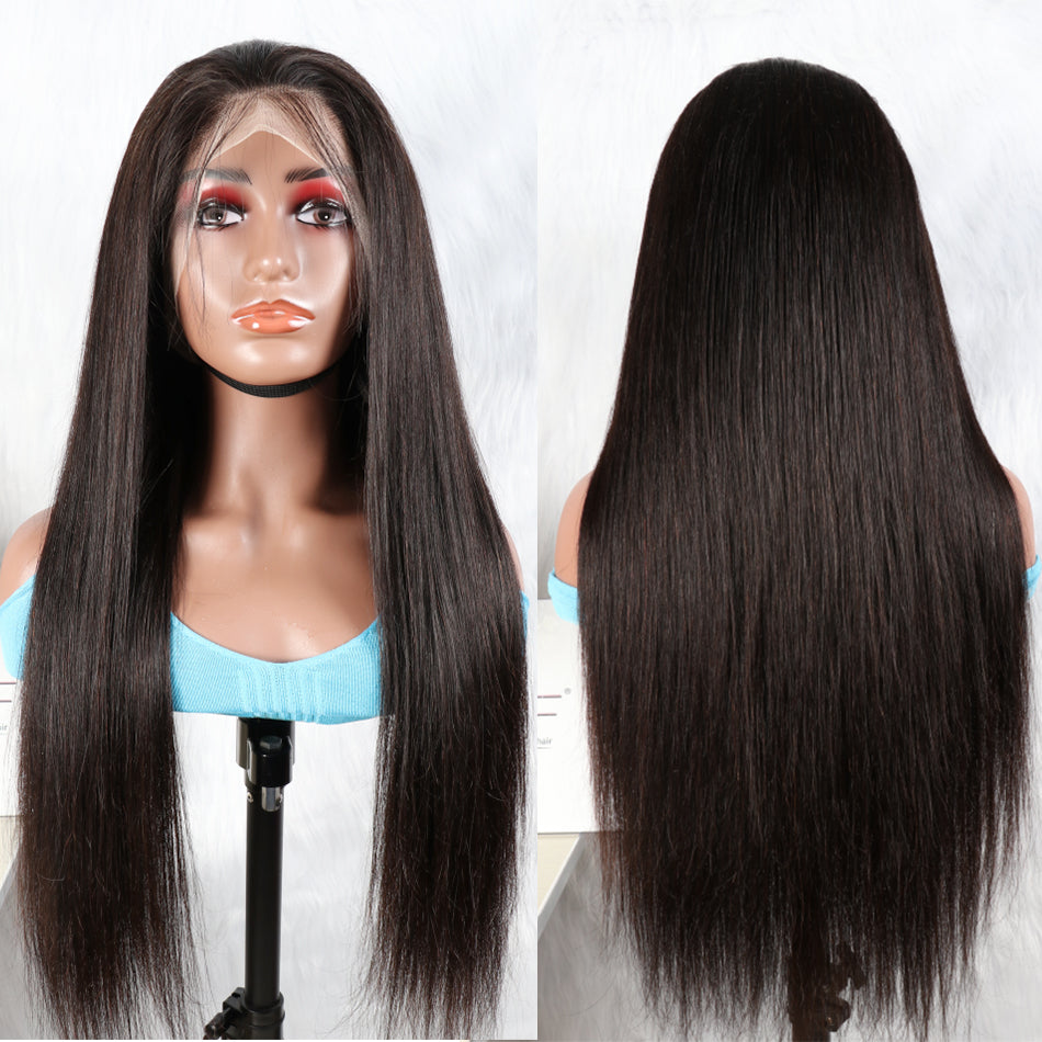 Free Shipping Gluna Hair Straight 360 Lace Frontal Wig Unprocessed Human Virgin Hair 1Piece Natural Black