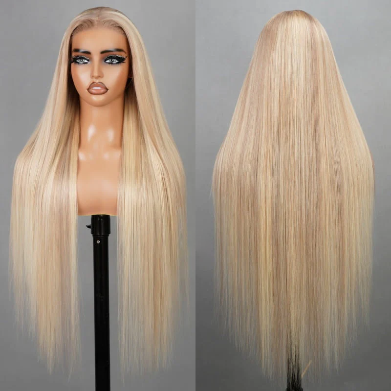 Gluna Hair Exclusive Original Blonde Highlight 10/613 Colored Lace Front Human Hair Wigs