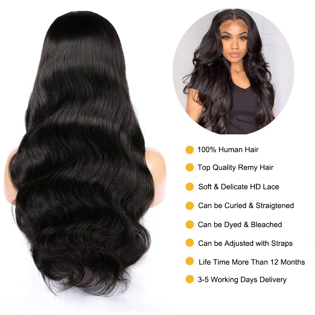 Gluna 4x4/5x5/6x6 HD Lace Closure Wigs Body Wave Human Hair Healthy Virgin Hair Pre Plucked With Natural Baby Hair For Women