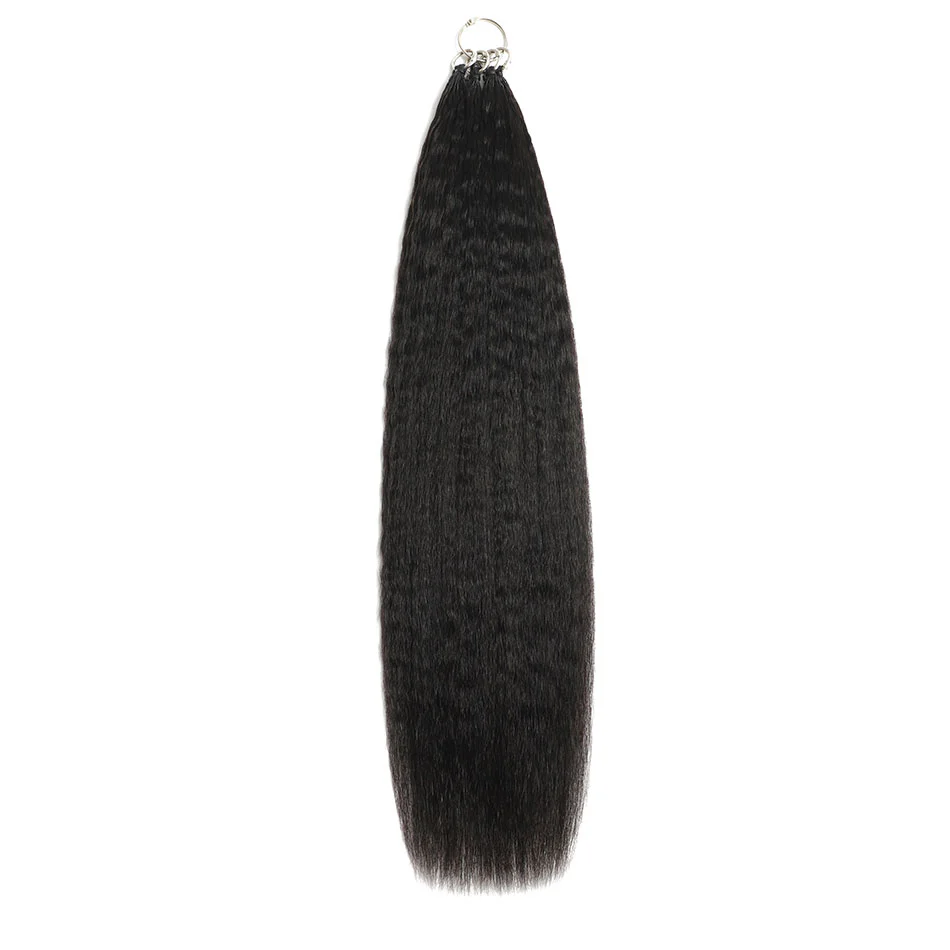 Kinky Straight Human Crochet hair Knotless Pre-Separated Feather Crochet Hair Extensions 100% Human Hair Natural Color