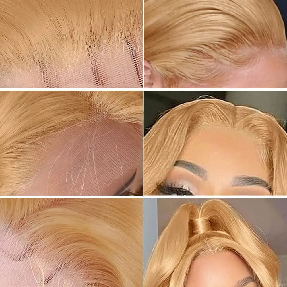 Gluna Honey Blonde #27 Color Body Wave 13x6 13x4 Lace Frontal/Closure Wig Human Virgin Hair Wig