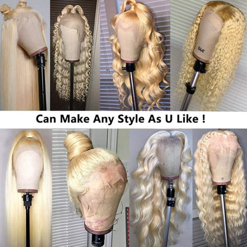 Gluna 613 Blonde Color Straight 13×4 HD Lace Frontal Wig Human Virgin Hair Pre Plucked With Natural Baby Hair