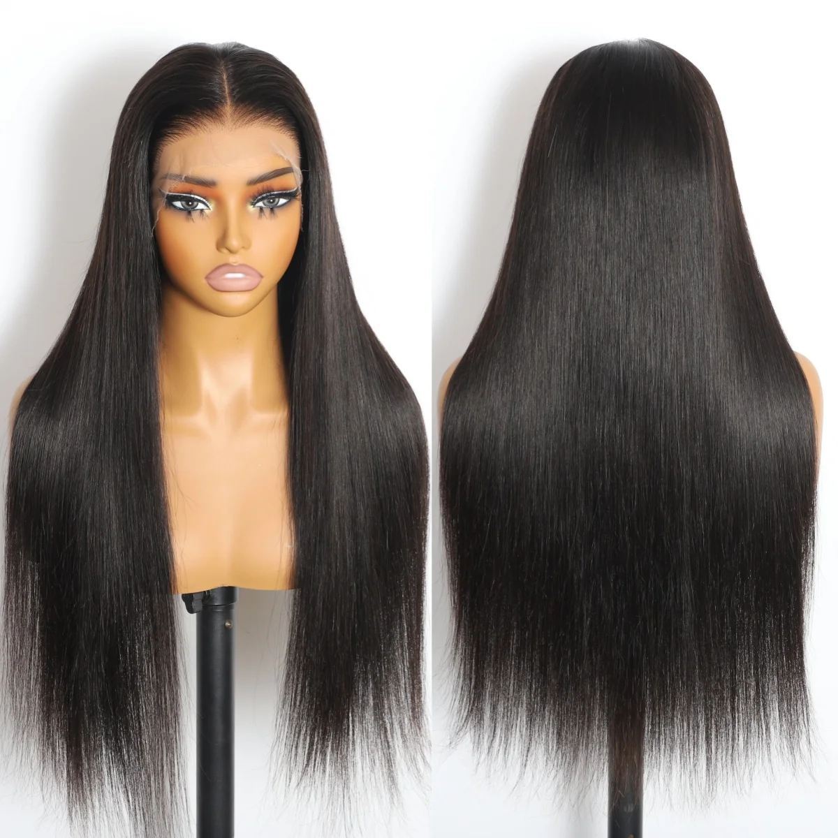 Gluna Silky Straight 13*4 HD Undetectable Lace Frontal Wig Virgin Human Hair Natural Black