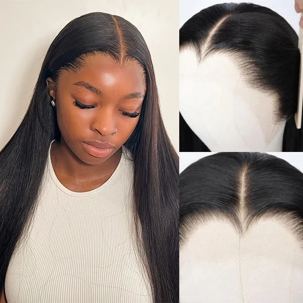 Gluna Silky Straight 13*4 HD Undetectable Lace Frontal Wig Virgin Human Hair Natural Black