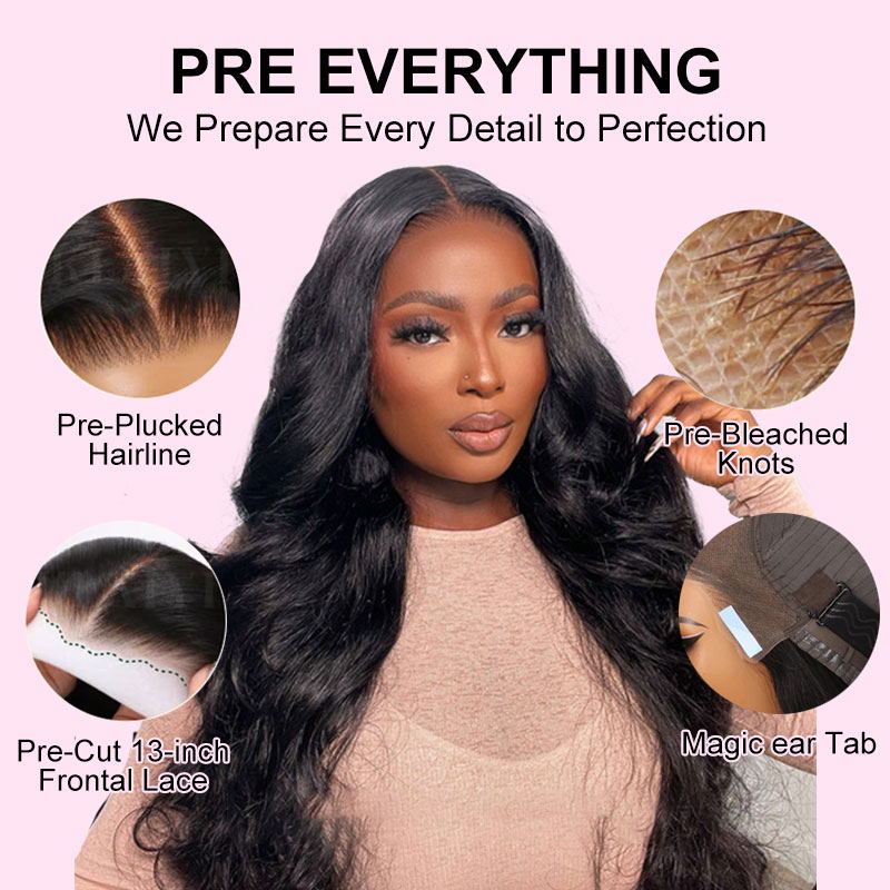 Gluna Glueless 13x4 HD Lace Wear Go Loose Wave Wig Natural Color Tiny Knots Pre-Bleached