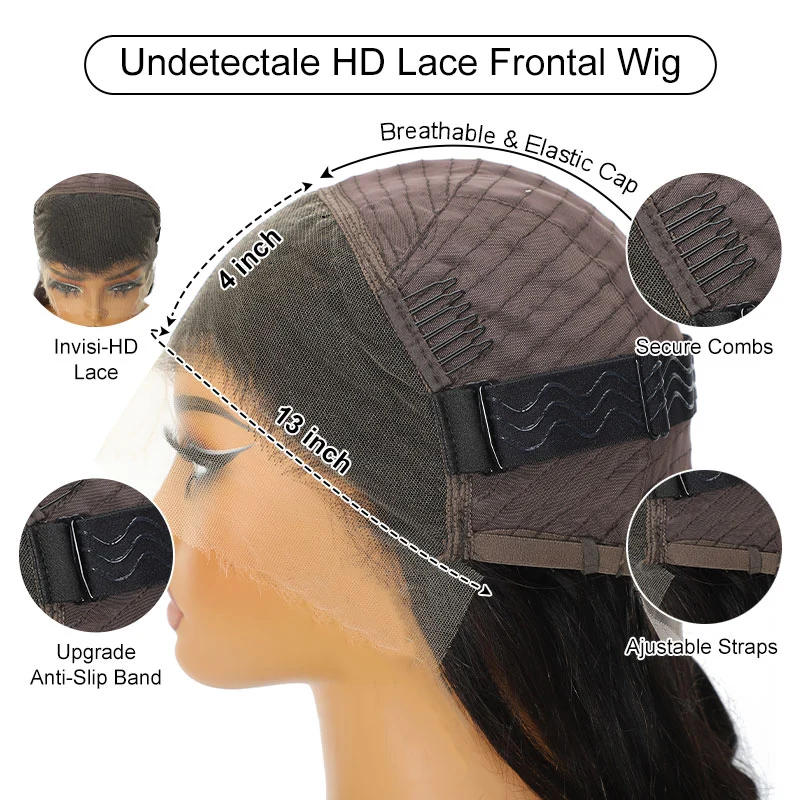 Gluna Body Wave 13*4 HD Swiss Lace Frontal Wig All Skin Tones Human Hair For Woman