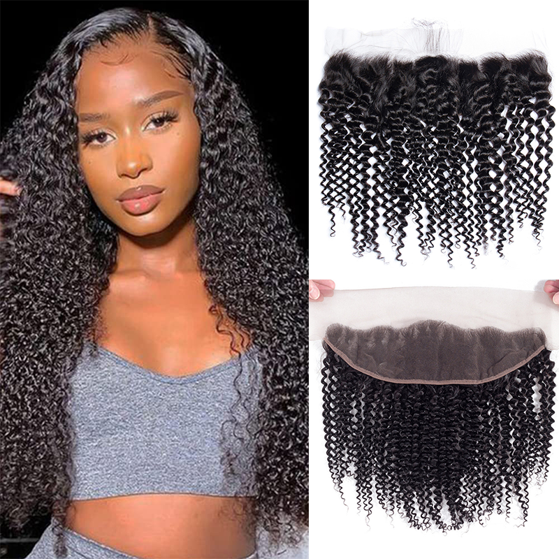 Gluna Kinky Curly HD Lace Frontal 13x6 13x4 5x5 4x4 Inches HD Lace Front Closure Natural Color 100% Virgin Human Healthy Hair