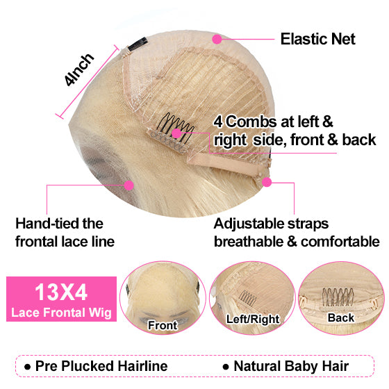 Gluna 613 Blonde Color Body Wave 13×4 Lace Frontal 5x5 4x4 Lace Closure Wig Human Virgin Hair Pre Plucked With Natural Baby Hair