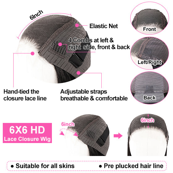 Gluna 4x4/5x5/6x6 HD Lace Closure Wigs Jerry Curly Human Hair Healthy Virgin Hair Pre Plucked With Natural Baby Hair For Women