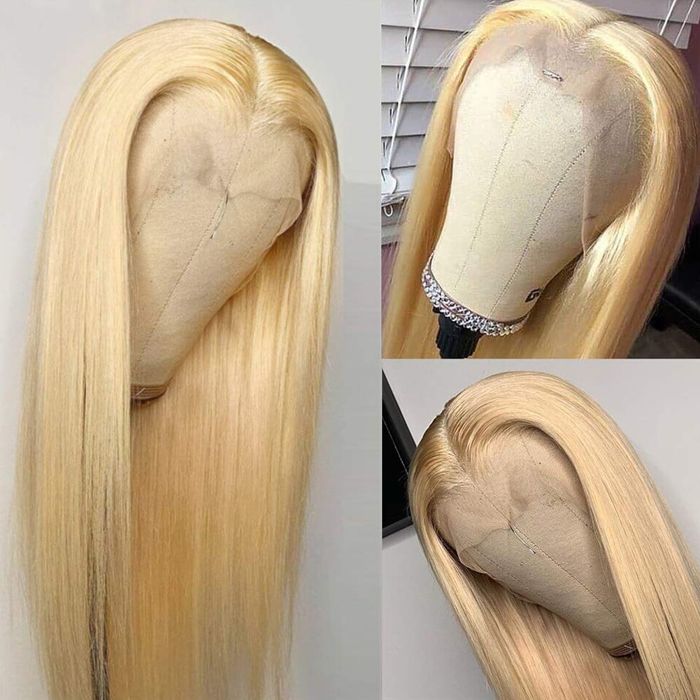 【24"=$179】Gluna 613 Blonde Color Straight 13×4 Lace Frontal 5x5 4x4 Lace Closure Wig Human Virgin Hair Pre Plucked With Natural Baby Hair