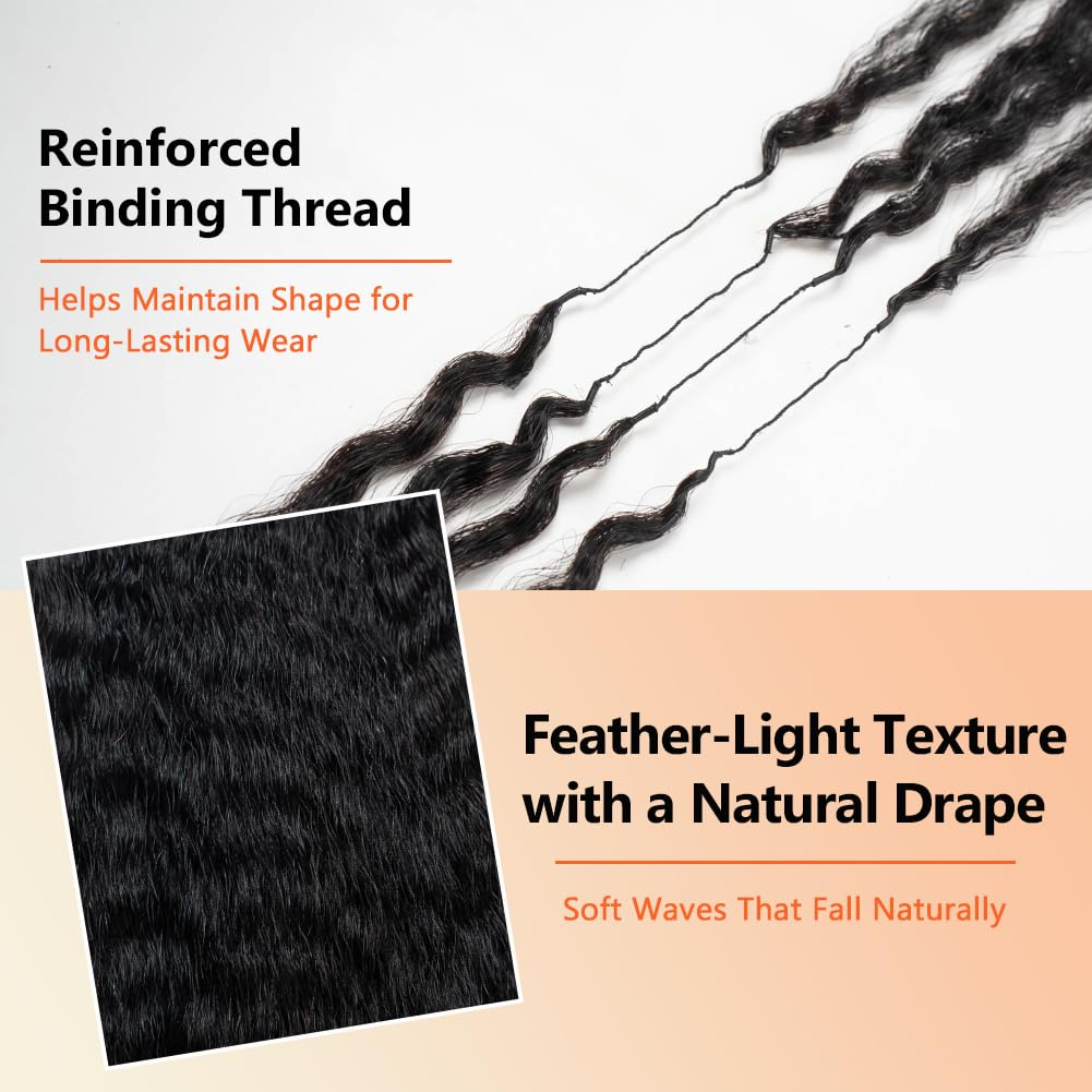 Kinky Straight Human Crochet hair Knotless Pre-Separated Feather Crochet Hair Extensions 100% Human Hair Natural Color