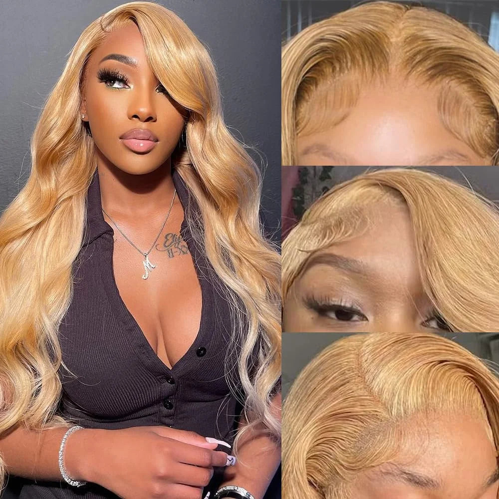 Gluna Glueless 7x5 /6x4.5 HD Lace Wear Go Honey Blonde #27 Color Body Wave Wig Tiny Knots Pre-Bleached