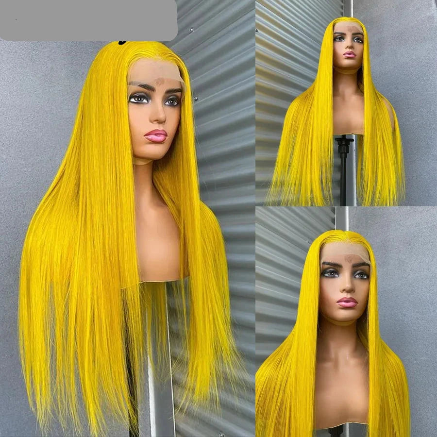 Gluna Light Yellow Color Straight 13×4/13X6  Lace Frontal  5X5  Lace Closure Wig Human 613 Colored Virgin Hair Wigs