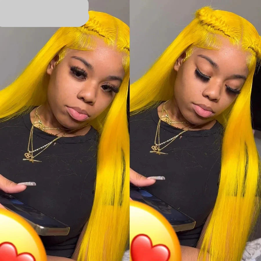 Gluna Light Yellow Color Straight 13×4/13X6  Lace Frontal  5X5  Lace Closure Wig Human 613 Colored Virgin Hair Wigs