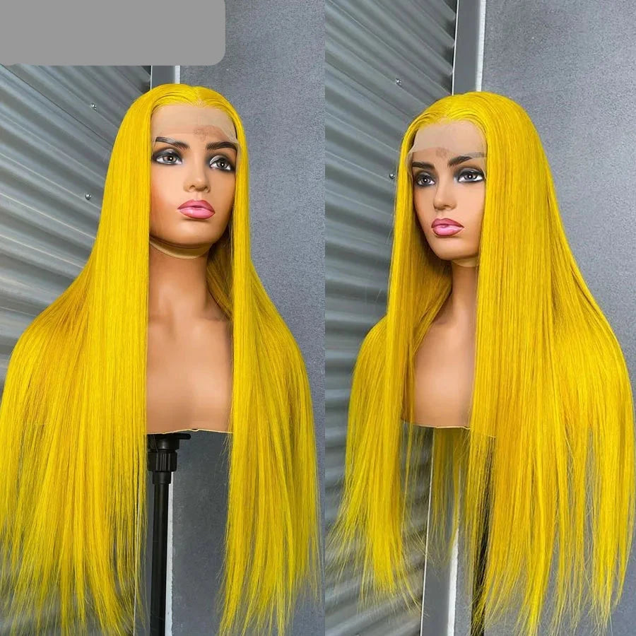 Gluna Light Yellow Color Straight 13×4/13X6  Lace Frontal  5X5  Lace Closure Wig Human 613 Colored Virgin Hair Wigs