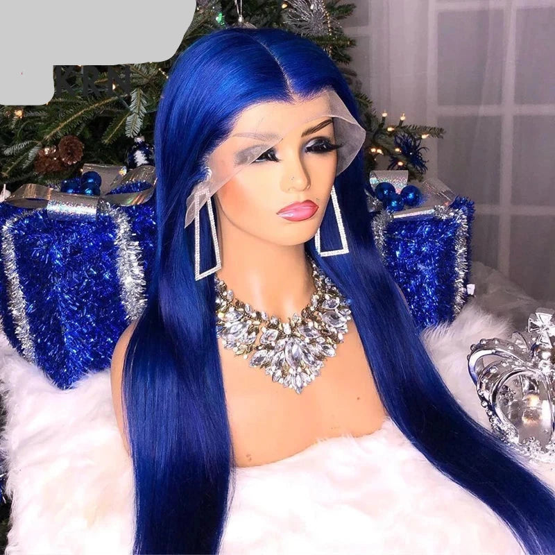 Gluna Royal Blue Color Straight 13×4/13X6  Lace Frontal  5X5  Lace Closure Wig Human 613 Colored Virgin Hair Wigs