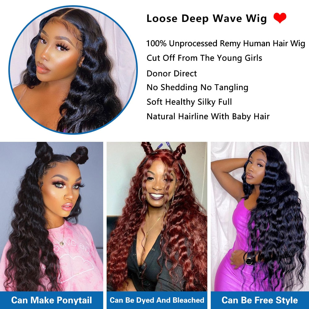Gluna Glueless Breathable Open Cap Air Wig 4x4/5x5 Loose Deep Wave Lace Closure Wigs  Human Virgin Hair Pre Plucked With Natural Baby Hair