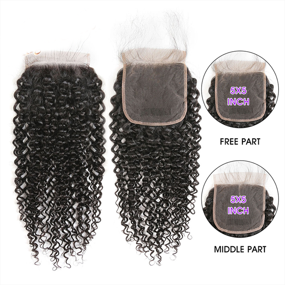 Gluna Kinky Curly 13x6 13x4 4x4 5x5 6x6 Inches Lace Front Lace Closure Virgin Human Hair Natural Color 100% Virgin Human Healthy Hair