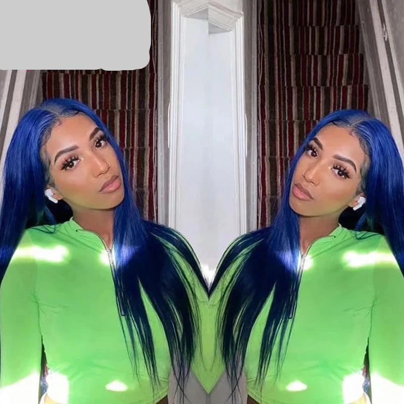 Gluna Royal Blue Color Straight 13×4/13X6  Lace Frontal  5X5  Lace Closure Wig Human 613 Colored Virgin Hair Wigs