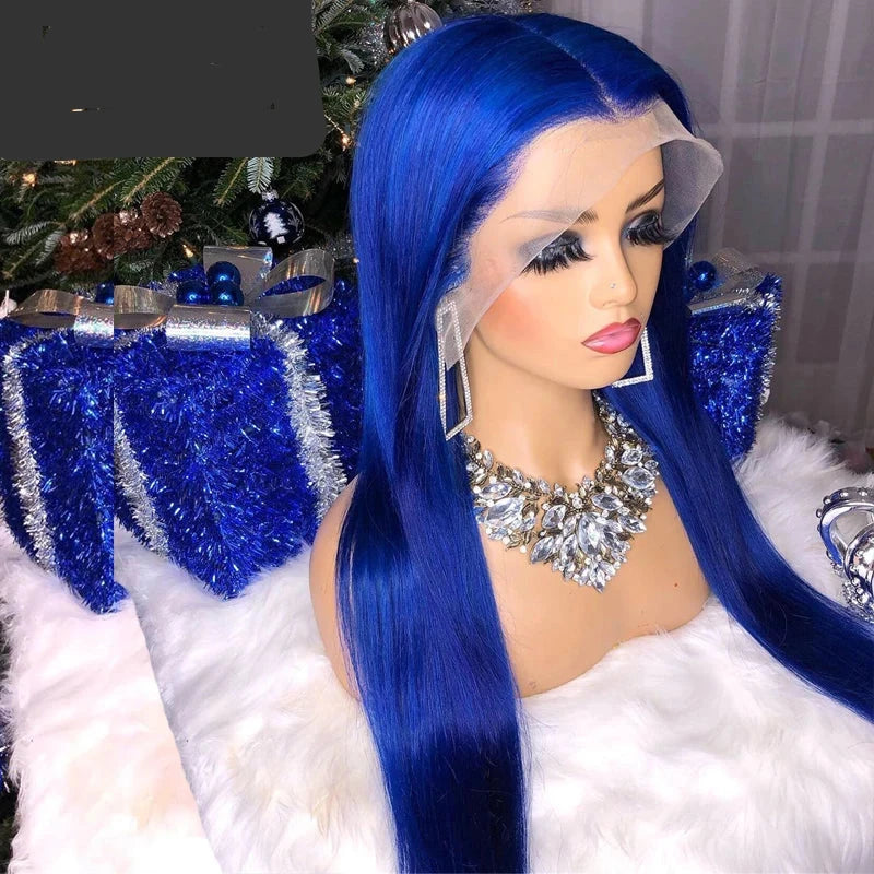 Gluna Royal Blue Color Straight 13×4/13X6  Lace Frontal  5X5  Lace Closure Wig Human 613 Colored Virgin Hair Wigs