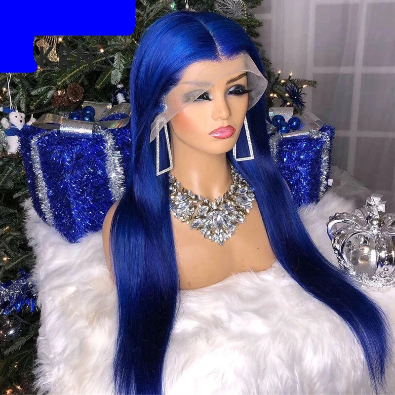 Gluna Royal Blue Color Straight 13×4/13X6  Lace Frontal  5X5  Lace Closure Wig Human 613 Colored Virgin Hair Wigs